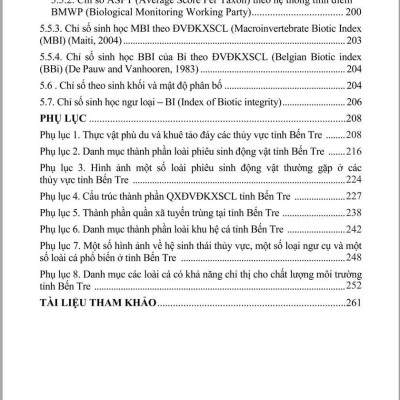 Quan Trắc Sinh Học Phục Vụ Quản Lý Môi Trường Nước - Nghiên cứu điển hình tỉnh Bến Tre