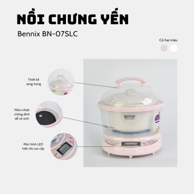 Nồi Chưng Yến Điện, Nồi Tiềm Cách Thuỷ Tự Động Bennix 0.7L BN-07SLC- Hàng Chính Hãng