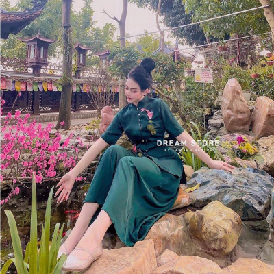 ĐỒ LAM ĐI CHÙA  Trang Nhã Vải Lụa La Tinh Giọt Nước 2021 Dành Cho Phật Tử AL005