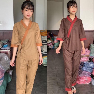 Đồ Lam Đi Chùa # Nhật Nơ Phối Vải Cao Cấp # Đồ Bộ Nữ #Quần Áo