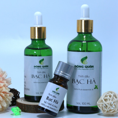 Tinh Dầu Xông Phòng Bạc Hà Nguyên Chất Đông Quân Có Tác Dụng Làm Thơm, Khử Mùi Hôi, Sảng Khoái Tinh Thần, Chống Say Xe 100ml/lọ