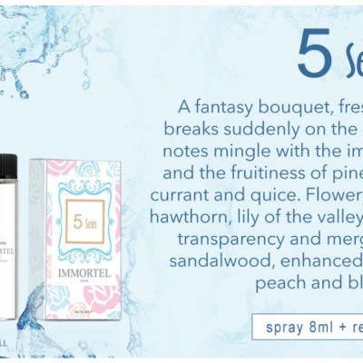 Combo Nước hoa Nữ IMMORTEL 5 Sens (Gồm chai xịt 8ML + Chai nạp 12ml)