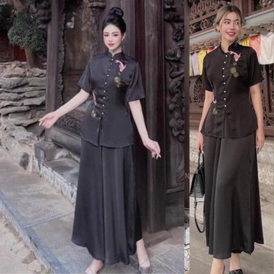 Đồ Lam Đi Chùa # Cá Ngọc Quần Váy # Vải Lụa Cao Cấp# Quần Áo # Đồ Bộ