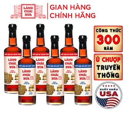 Đặc Sản Phan Thiết - Combo 3 Chai Nước Mắm Nhỉ Làng Chài Xưa Xuất Khẩu Nhãn Xanh 500Ml + 3 Chai Làng Chài Xưa Nhãn Đỏ 500Ml Cốt Nhỉ Đặc Biệt Từ 100% Cá Cơm Tươi