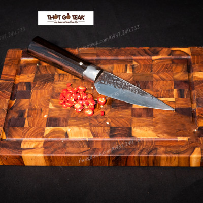 Thớt Gỗ Teak Cao Cấp - Cắt Thái, Trang Trí - 30x20x2,5cm - DC01 | HTX DAO PHÚC SEN