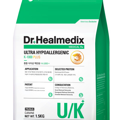 Thức ăn Hỗ trợ viêm da chó Dr.Healmedix ULTRA HYPOALLERGENIC K-1000 PLUS 1.5kg
