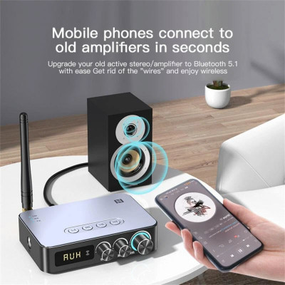 ROGTZ - Bộ Thu Phát Âm Thanh Bluetooth Đa Năng M9 Pro 5.1 NFC, Bluetoth 5.1, Giao Thức Hỗ Trợ A2DP/AVRCP/HSP/OPP/GATT/SM, Phạm Vi Hoạt Động 30 Mét, Màn Hình LED, FM Radio, Pin Lithium Ion 1200mah, Cổng Kết Nối AUX 3.5mm, RCA, Mic 6.5mm- Hàng Chính Hãng