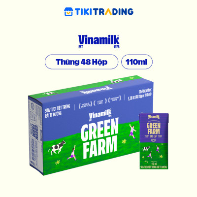 Thùng 48 hộp Tươi Tiệt Trùng Vinamilk Green Farm rất ít đường 110ml