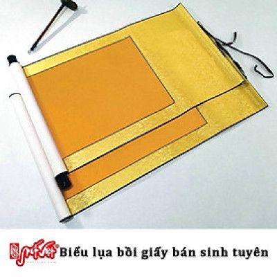 Biểu lụa bồi giấy xuyến dùng viết thư pháp, vẽ tranh thuỷ mặc khổ lớn, nhiều màu sắc & kích cỡ