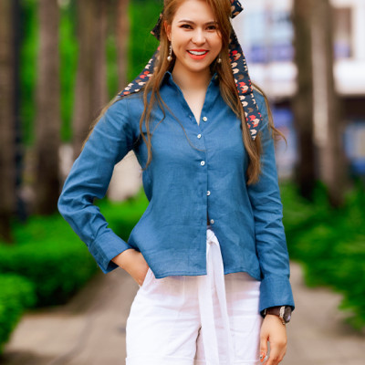 Áo Sơ Mi Linen Baptisia TOP171 Thời trang thiết kế Hity