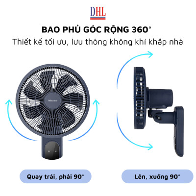 Quạt treo tường điện tử Mitomo FTT-60HE, sử dụng bạc đạn hoạt động siêu êm, công suất 60W mạnh mẽ - Hàng chính hãng