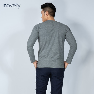 Áo thun nam Novelty dài tay cổ tròn 4 màu lựa chọn