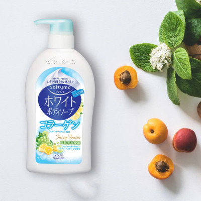 Sữa Tắm Dưỡng Trắng Mịn Da Chiết Xuất Collagen Kose Softymo Body Soap (Chai 600mL) 
