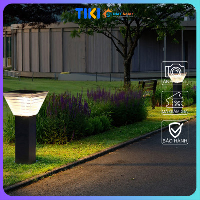 Đèn trụ vuông sân vườn năng lượng mặt trời cao 40-60cm tích hợp ánh sáng trắng/vàng