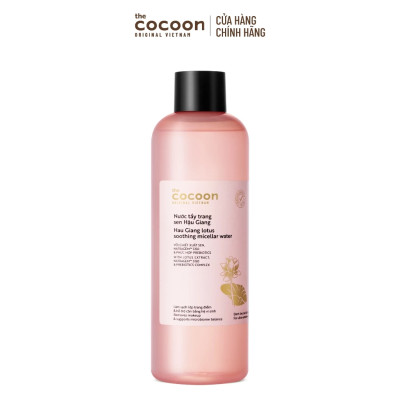 Nước Tẩy Trang Sen Hậu Giang Sạch Bụi Siêu Mịn PM1.0, Có Prebiotics Dịu Êm Cho Da Rất Nhạy Cảm Cocoon 500ml
