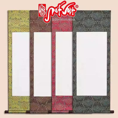 Biểu lụa gấm cao cấp bồi giấy xuyến trục gỗ nhiều cỡ, nhiều màu dùng viết thư pháp & vẽ tranh mỹ thuật