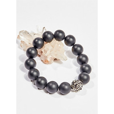 Vòng tay phong thủy đá obsidian charm lục 12mm mệnh thủy , mộc - Ngọc Quý Gemstones