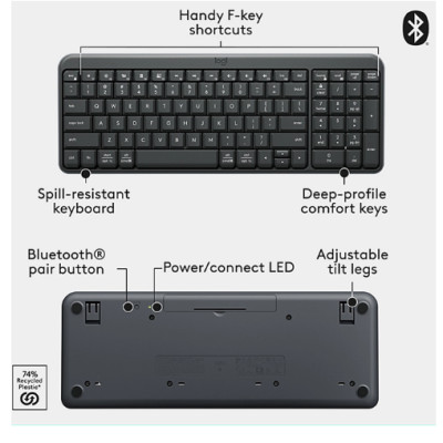 Bàn Phím Không Dây Bluetooth Logitech K251 - Hàng Chính Hãng