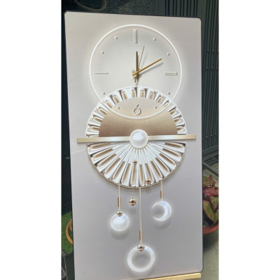 (ẢNH THẬT) Tranh đồng hồ treo tráng gương họa tiết sang trọng 6 trang trí phòng khách, quà tân gia