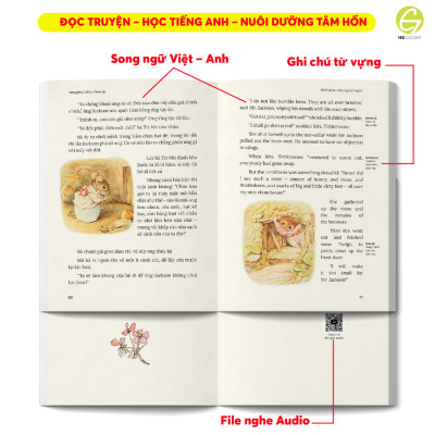 Trọn bộ 4 cuốn sách Song ngữ: Thế giới của Thỏ Peter - The World Of Peter Rabbit kèm Audio giúp bé học tiếng Anh