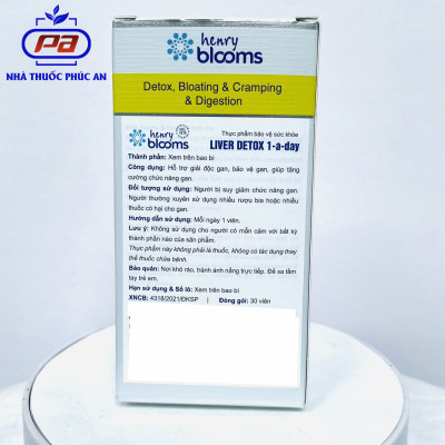 Viên uống hỗ trợ giải độc gan, bổ gan Liver Detox 1-a-day Henry Blooms 30 - 60 viên