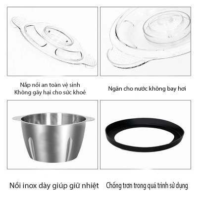 MÁY XAY THỊT ĐA NĂNG HÀNG CHÍNH HÃNG CỐI INOX 304 4 LƯỠI ĐA NĂNG, CÔNG SUẤT 250W- XAY THỊT, XAY TỎI ỚT 