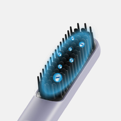 Lược điện tạo kiểu LocknLock 43W, răng nhiệt phủ sứ, công nghệ ion âm - Màu tím - ENA223PUP - Hàng chính hãng