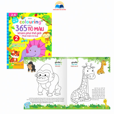 Sách - Colouring 365 Ngày Tô Màu Khám Phá Thế Giới Phát Triển Trí Tuệ - Dành Cho Bé 2-6 Tuổi