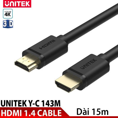 Cáp HDMI Unitek 15 mét chuẩn 1.4 (Y-C 143M) - HÀNG CHÍNH HÃNG