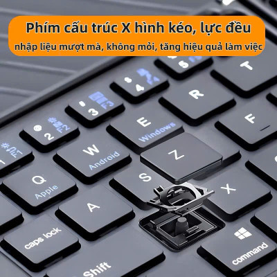 Bàn phím Bluetooth rời gấp gọn tương thích với Windows, Mac, iOS và Android kết nối điện thoại, laptop, máy tính bảng - Hàng chính hãng