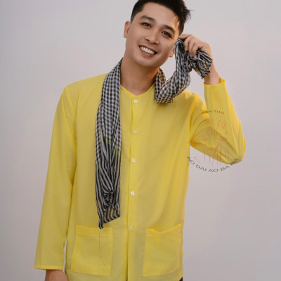 Bộ Bà ba áo vàng quần nâu nam bộ- Miền tây-giá rẻ- Có bộ bà ba Bigsize- may bộ áo bà ba theo yêu cầu