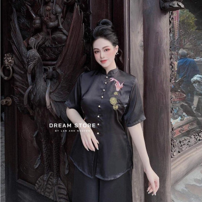 ĐỒ LAM ĐI CHÙA  Trang Nhã Vải Lụa La Tinh Giọt Nước 2021 Dành Cho Phật Tử AL005