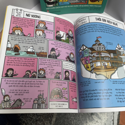 [combo 2 cuốn] MỘT NGÀY TRONG ĐỜI CỦA CON LƯỜI, CON NGƯƠI VÀ CON NGƯỜI – MỘT NGÀY TRONG ĐỜI CỦA NGƯỜI HANG, NỮ HOÀNG VÀ ANH EM HỌ HÀNG – NXB KIM ĐỒNG – in màu toàn bộ