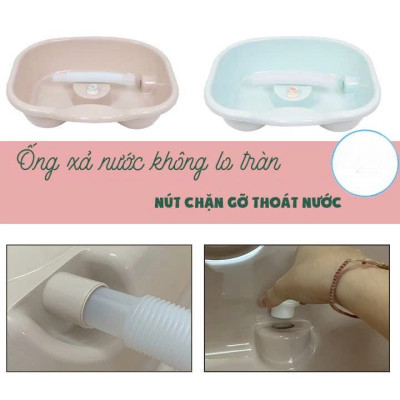 Chậu Gội Đầu Tại Nhà, Tại Giường Cho Người Già, Người Bệnh, Trẻ Em, Bà Bầu MÀU XANH 