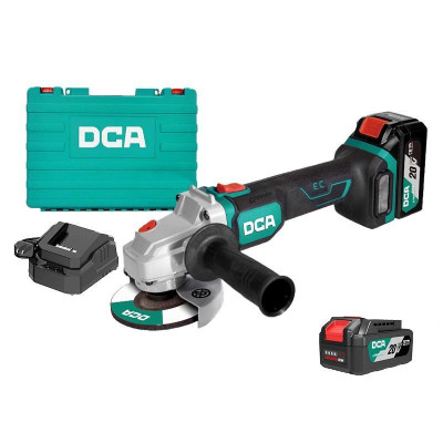 MÁY MÀI GÓC KHÔNG CHỔI THAN DÙNG PIN 20VMAX/4AH*2 SẠC 2A DCA ADSM06-100EM - HÀNG CHÍNH HÃNG