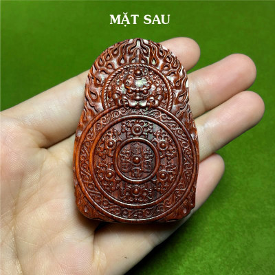 Dây chuyền mặt Phật Phổ Hiền Bồ Tát bằng gỗ Đàn Hương - Phật Bản Mệnh Tuổi Thìn, Tỵ - S1