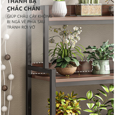 Kệ để chậu cây ban công trong nhà khung thép chống ghỉ phủ sơn tĩnh điện thương hiệu IGA - GM124