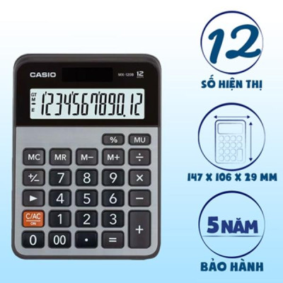 Máy Tính Văn Phòng Casio MX - 120B - W-DC - Kèm Quà Chất 04