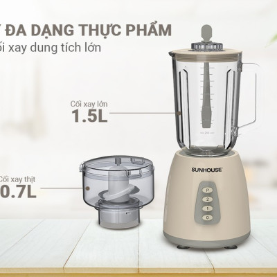 Máy xay sinh tố đa năng SHD5331, Dung tích 1.5L - 2 cối đa năng - Xay sinh tố, Xay thịt - Công suất 350W - Hàng chính hãng