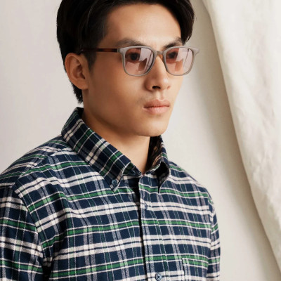 Áo sơ mi caro nam vải flannel. Fitted - ROUTINE 10F25SHL001