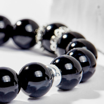 Vòng Tay Phong Thủy Đá Obsidian Phối Charm Cung Hoàng Đạo Song Ngư (8mm) Mệnh Thủy, Mộc Ngọc Quý Gemstones