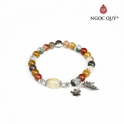 Vòng đá thạch anh đa sắc phối lu thống tóc vàng - Ngọc Quý Gemstones