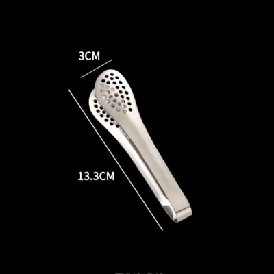 Dụng cụ gắp thức ăn nóng, lật đồ nướng kẹp gắp đá chất liệu inox có lỗ ráo mỡ nước nhiều size