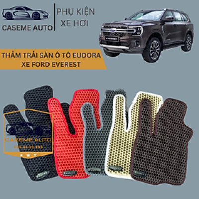 [FORD EVEREST] Thảm Trải Sàn, Lót Sàn Ô Tô Cao Su Eudora CloudFoam Thiết Kế Theo Xe Dành Cho Xe FORD EVEREST, Chống Nước, Không Mùi, Ngăn Bụi Bẩn, Dễ Vệ Sinh - Hàng Chính Hãng