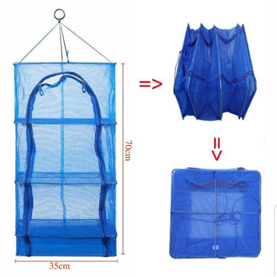 Lồng Lưới 4 Tầng Treo Phơi Cá, Phơi Khô, Thực Phẩm 70X35Cm