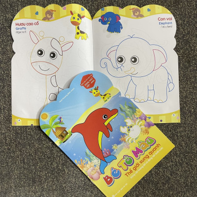 Sách Tô Màu - Bé tô màu nhà trẻ song ngữ việt anh - (Dành cho trẻ mầm non) - Bộ 8 quyển