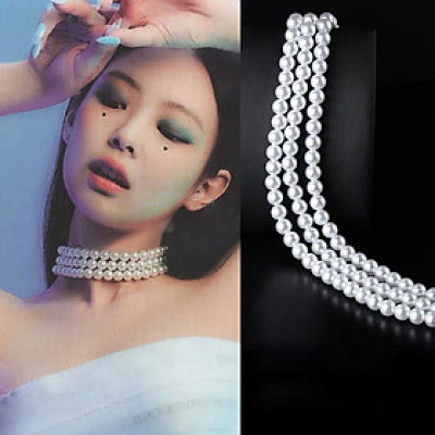 Dây chuyền vòng cổ ngọc trai ABS nhựa phong cách Jennie Blackpink hot trend sang chảnh hot girl
