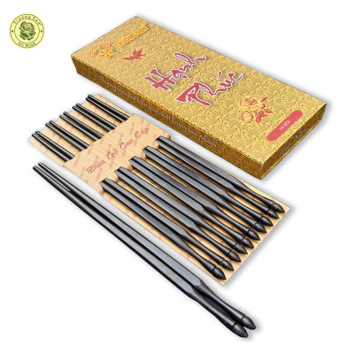 Đũa Gỗ Mun Tiện Búp Sen - Đồ Dùng Gia Dụng Nhà Bếp Thương Hiệu Trường Sơn (05 Đôi / Hộp)