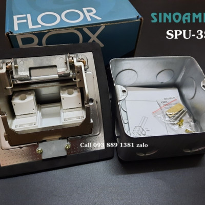 Ổ cắm điện âm sàn Sinoamigo SPU-3S, chất liệu inox chống oxy hóa. Module tùy chỉnh theo yêu cầu: Điện, lan, tel, HDMI, USB.. Hàng nhập khẩu chính hãng