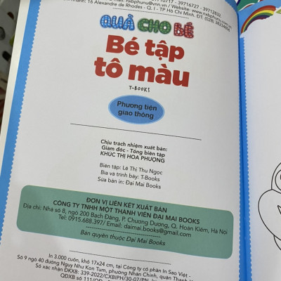 Quà cho bé : Bé tập tô màu : Phương tiện giao thông